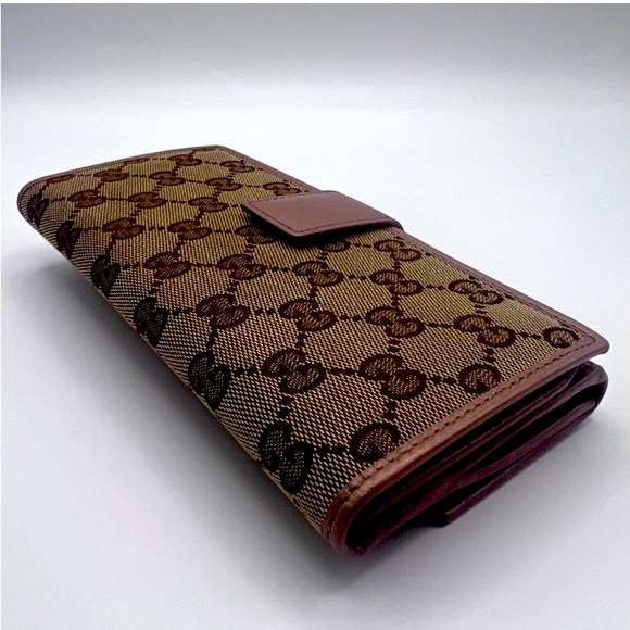 AUTHENTIC GUCCI GG MONOGRAM PINK LEATHER TRIM LOVELY HEARTS WALLET - Picture 9 of 11